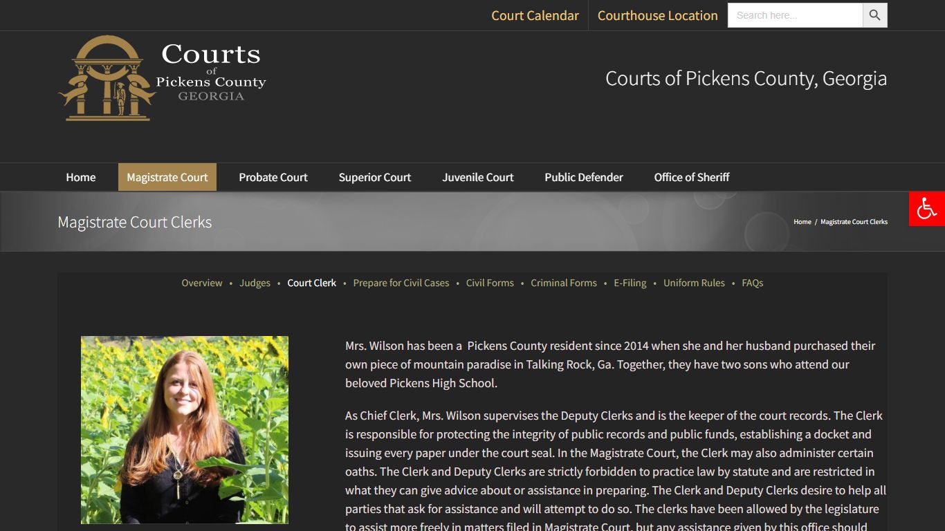 Magistrate Court Clerks - Pickens County Georgia Courts & Courthouse